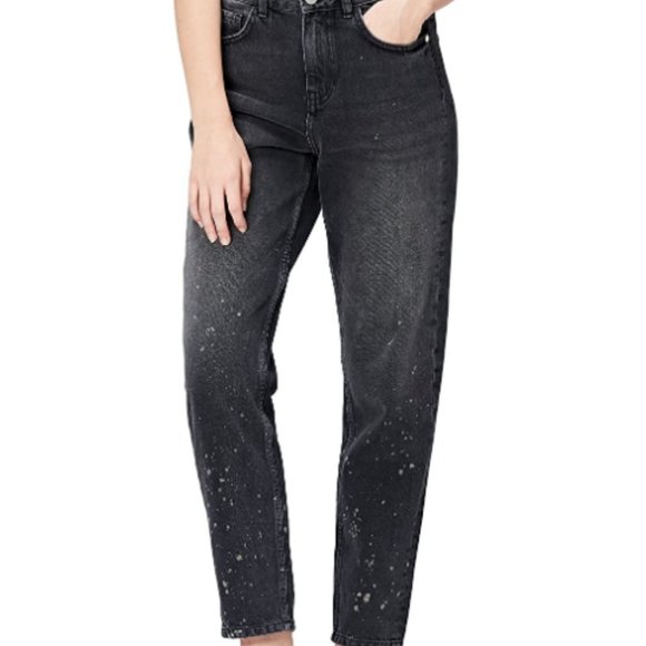 Women's splatter detail mom jeans